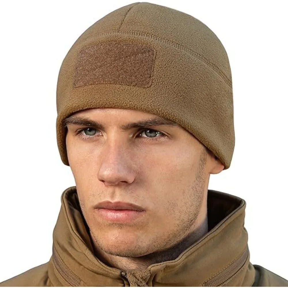 Windproof Tactical Beanie - Thick, Warm Knit Hat for Outdoor Activities, Breathable & Stretch Fit, Solid Color