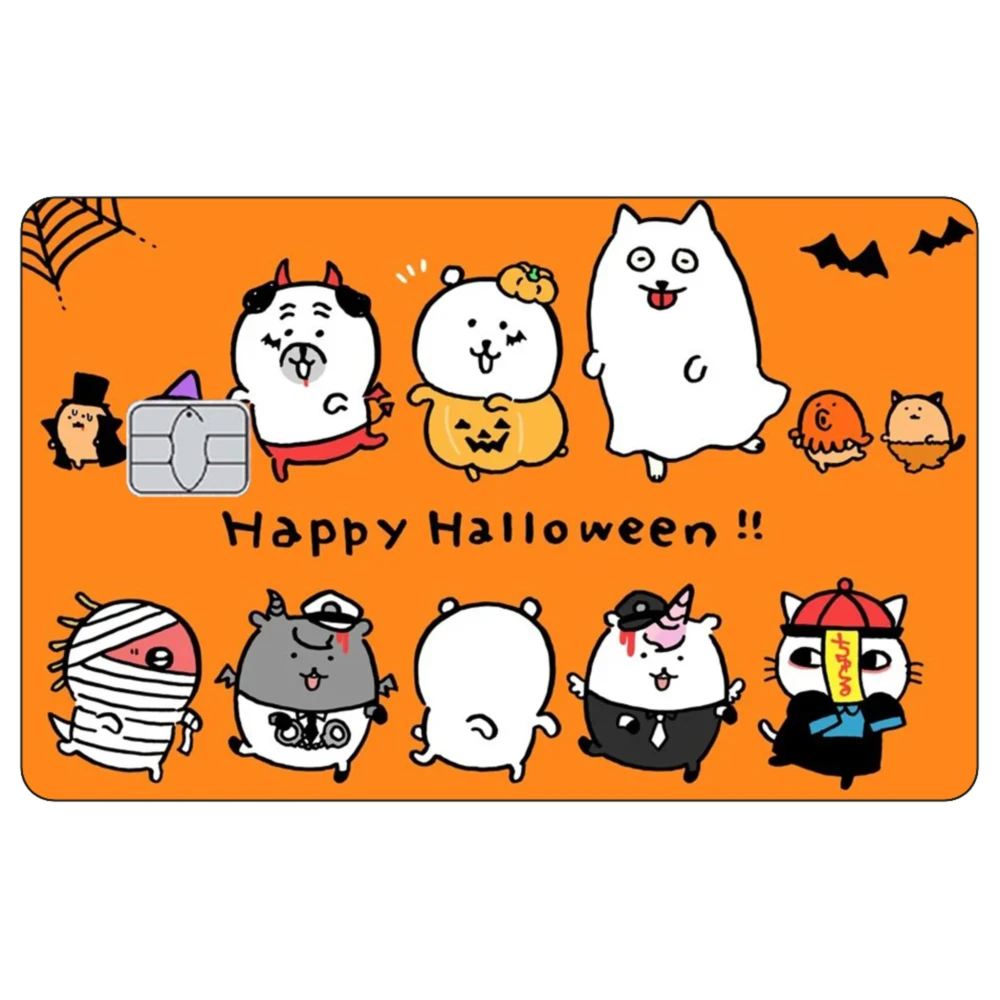 ملصق جلدي لطيف لبطاقة الائتمان للهالوين Usagi ملصقات غير لامعة لبطاقة البنك VISA Mastercard JCB وغيرها من البطاقات المغناطيسية IC #6