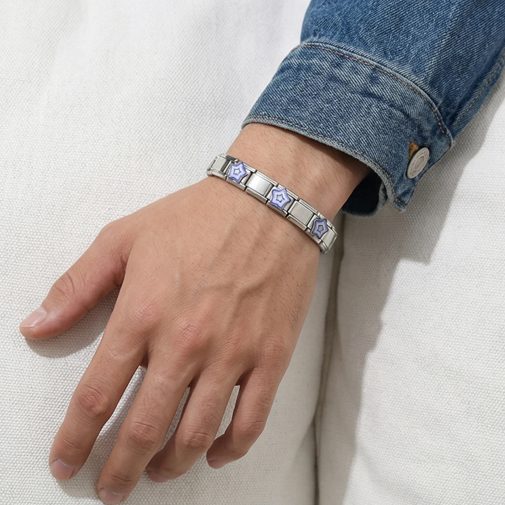 2026 Regenbogenfarbene Stern- und Herzanhänger für italienische Armbandglieder, passend für 9mm Edelstahl, Modeschmuckherstellung, DIY-Zubehör – Detail 6