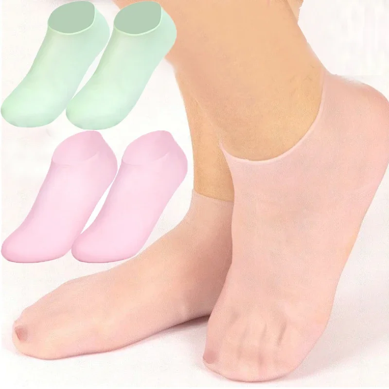 Calcetines hidratantes de masaje de silicona para pies agrietados, Spa, pedicura, calcetines de Gel hidratante para masaje, herramienta para cubrir los pies en la playa