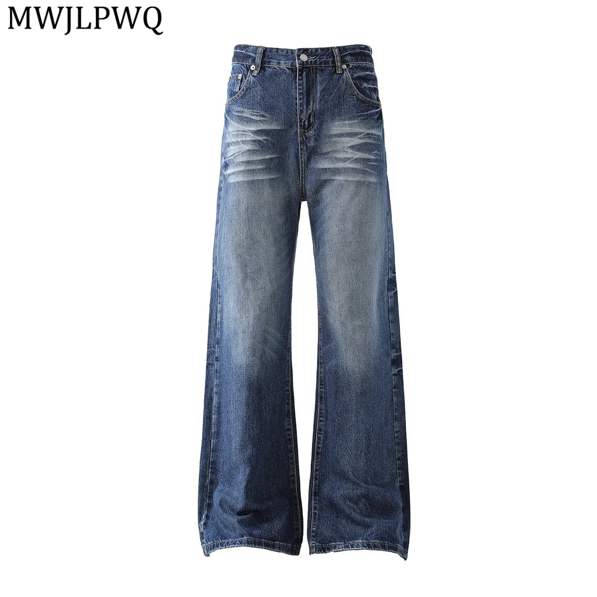 

MWJLPWQ American Style Men's High Street Slightly Flared Jeans Autumn Unisex Washed Loose Casual Wide-Leg Pants 2025 New 20997