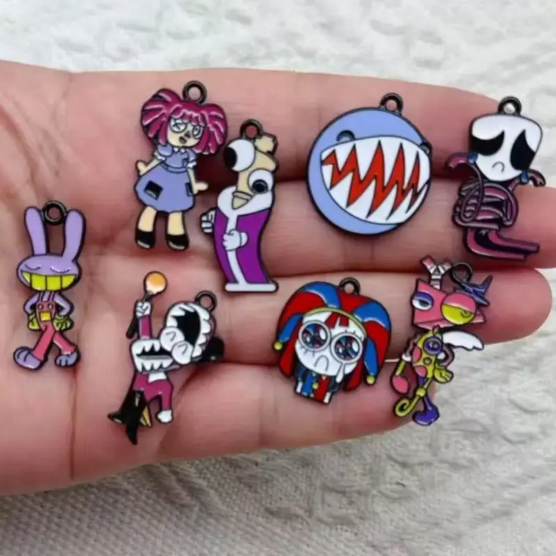 Amazing Digital Circus Decorations Cute Alloy Pendant Anime Figures Children DIY Creative Fashion Jewelry Accessories Gift