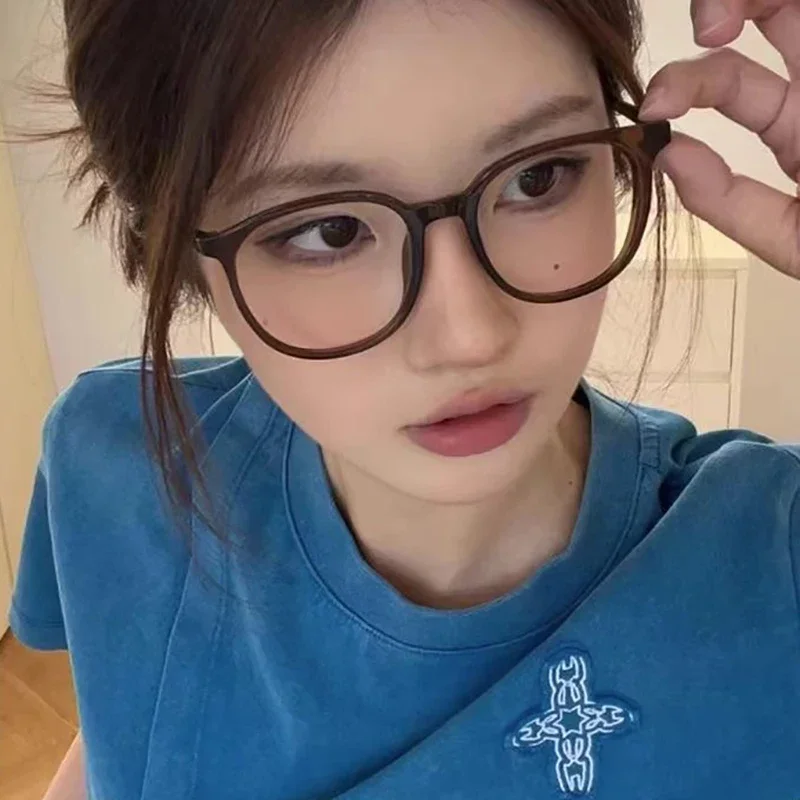 إطار نظارات كمبيوتر شفاف للنساء والرجال مضاد للضوء الأزرق نظارات دائرية تحجب النظارات البصرية المربعة