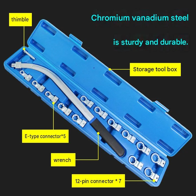 15pcs/set of Car Engine Belt Adjustable Wrench for Disassembly and Assembly of Idler Pulley Tensioning Special Auto Repair Tool