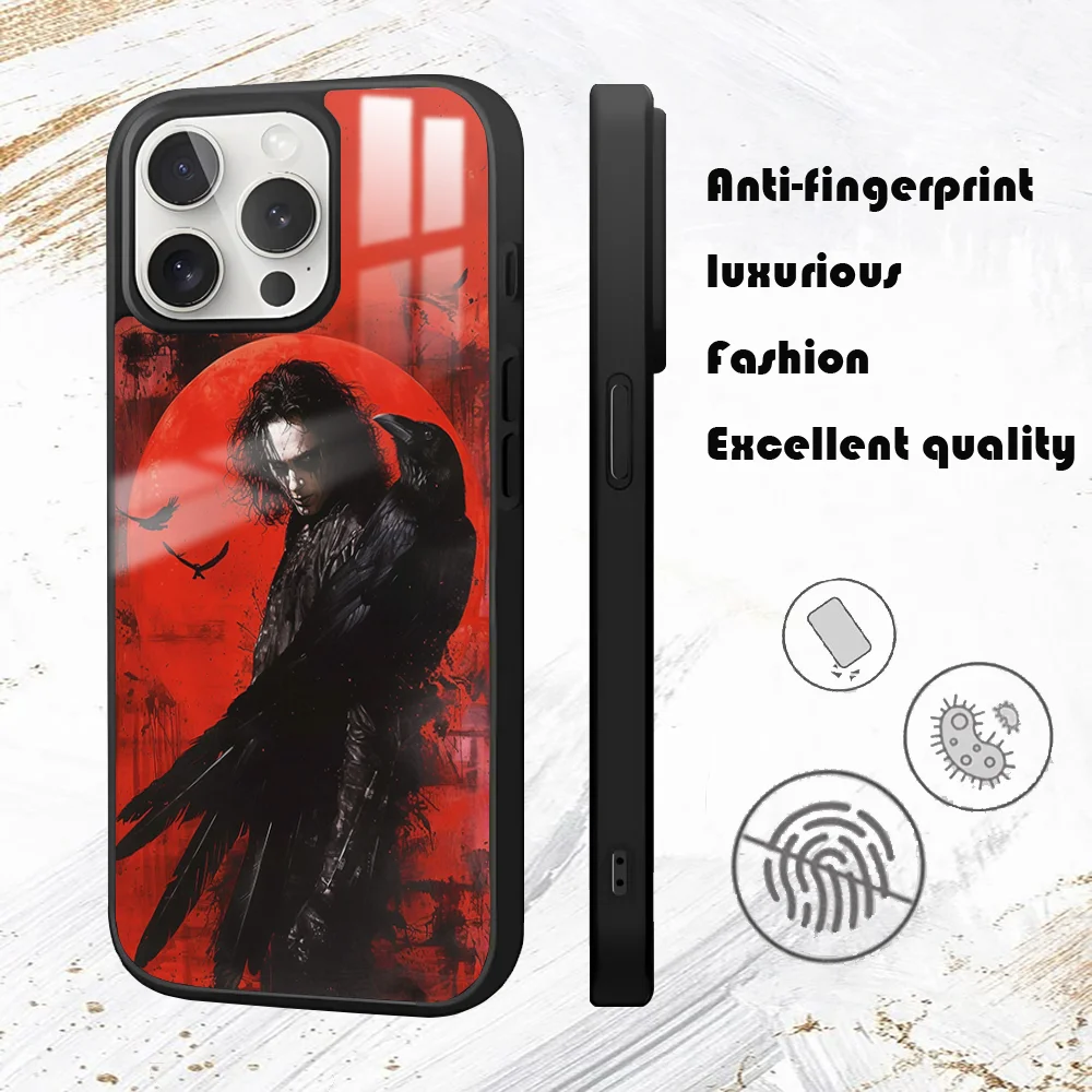 T-THE-C-CROWS Movie Phone Case For iPhone 16 15 14 13 12 11 Pro Max Plus Mini PC Mirror Fashion  phone case