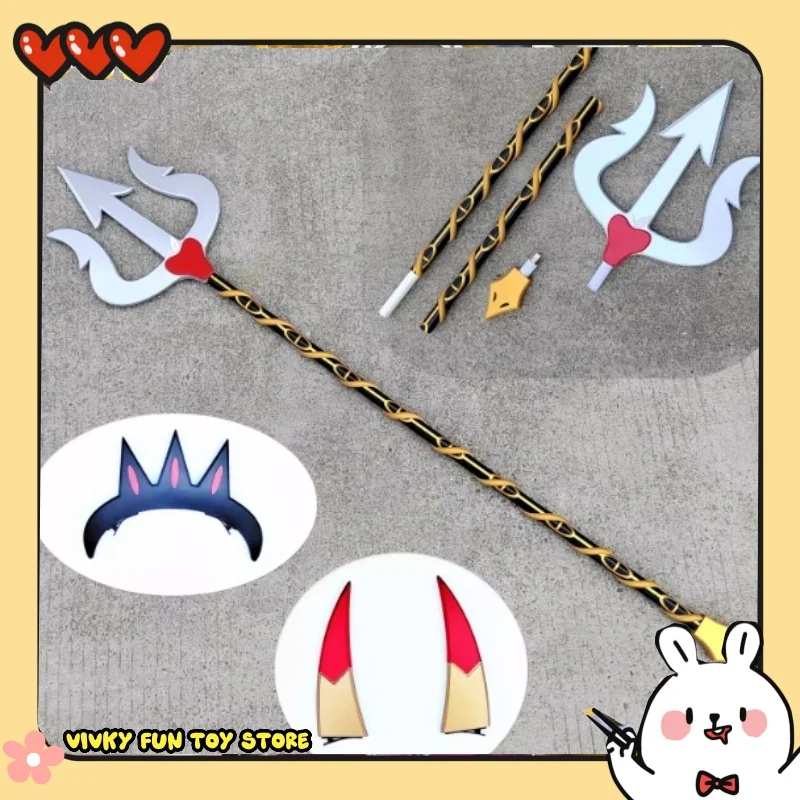 

Anime Hazbin Hotel Charlie Crown Horn Headpiece Fork Cosplay Props Ornaments In Stock
