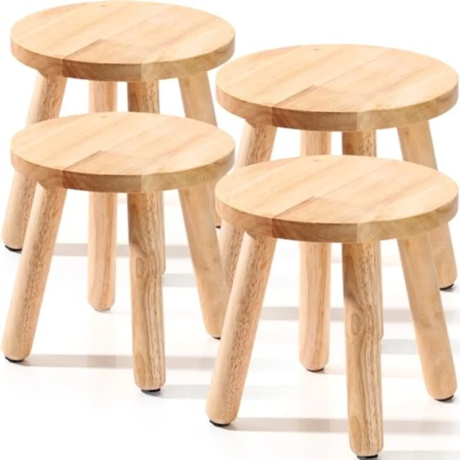

Pcs Wooden Step Stools 0 Inch Stool Matched Sensory Table Multi Purpose Solid Chair Round Small Chairs Four Legged Sitting Stoo