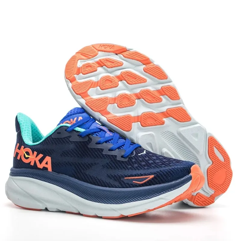 Hoka One One Clifton 9 Scarpe da corsa sportive casual da donna unisex blu rosa antiscivolo e ammortizzanti 1127896 -BBCRM