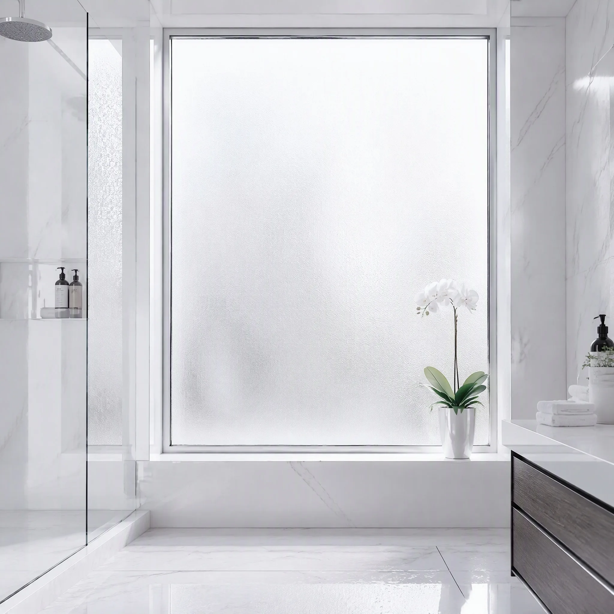 Matte Frosted Window Privacy Film Self‑Adhesive UV Blocking Anti‑Glare Removable Glass Cover Sticker for Balcony Living Room