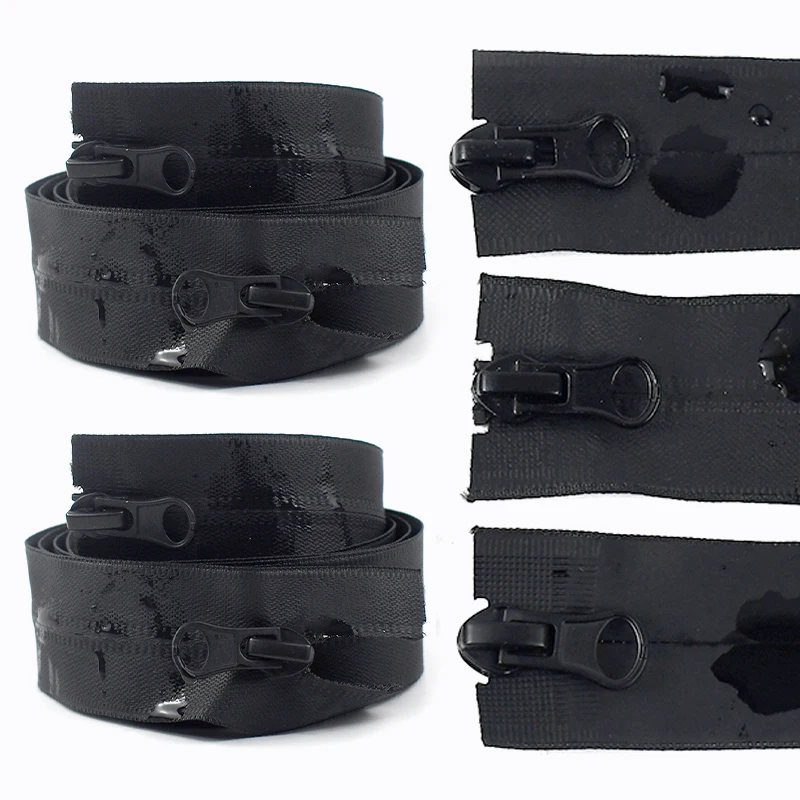 

2Pcs 5# 60/70/80/100cm Waterproof Nylon Zippers Close/Open End Zipper for Sewing Sports Clothes Jacket Tent Zip Repair Accessory
