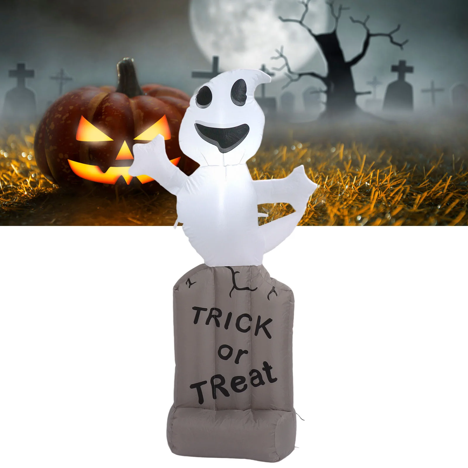 

Inflatable Ghosts Tombstones Decoration 5Ft LED IP44 Waterproof With Blower Blow Up Ghosts Tombstones For Indoor Outdoor Yard