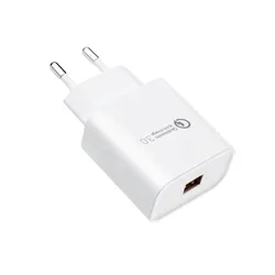 Cargador de pared con enchufe europeo, adaptador de carga rápida USB, 18W, QC3.0, 2A, para iPhone XS, 8 Plus, Samsung S9, S8, S7, LG G3, G4, Xiaomi 6, 8, ZUK, Huawei