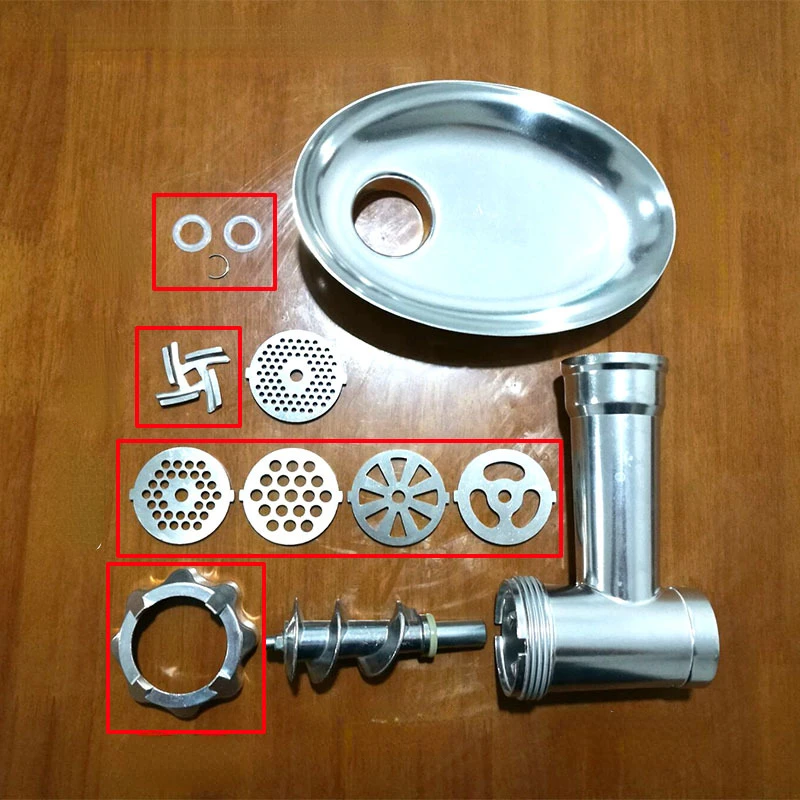 Household meat grinder accessories, stainless steel knife mesh blade, enema machine, meat grinder orifice plate meat grinder