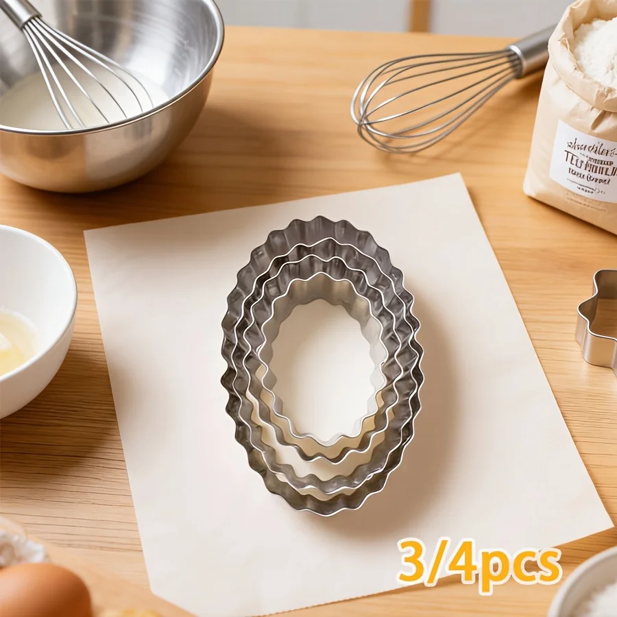 Stainless steel wavy egg shaped circular cake mold baking tools kitchen utensils suitable for Easter parties and gatherings, etc