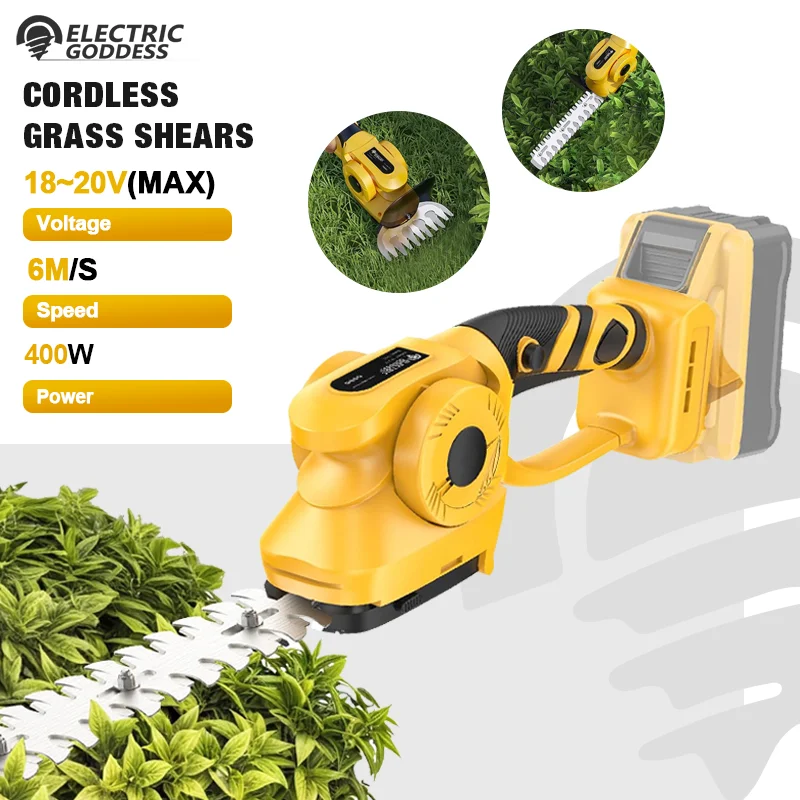 

EGOD 2 IN 1 Cordless Electric Hedge Trimmer Rechargeable Handheld Shrub Weeding Pruning Mower Garden Tools for Dewalt Battery