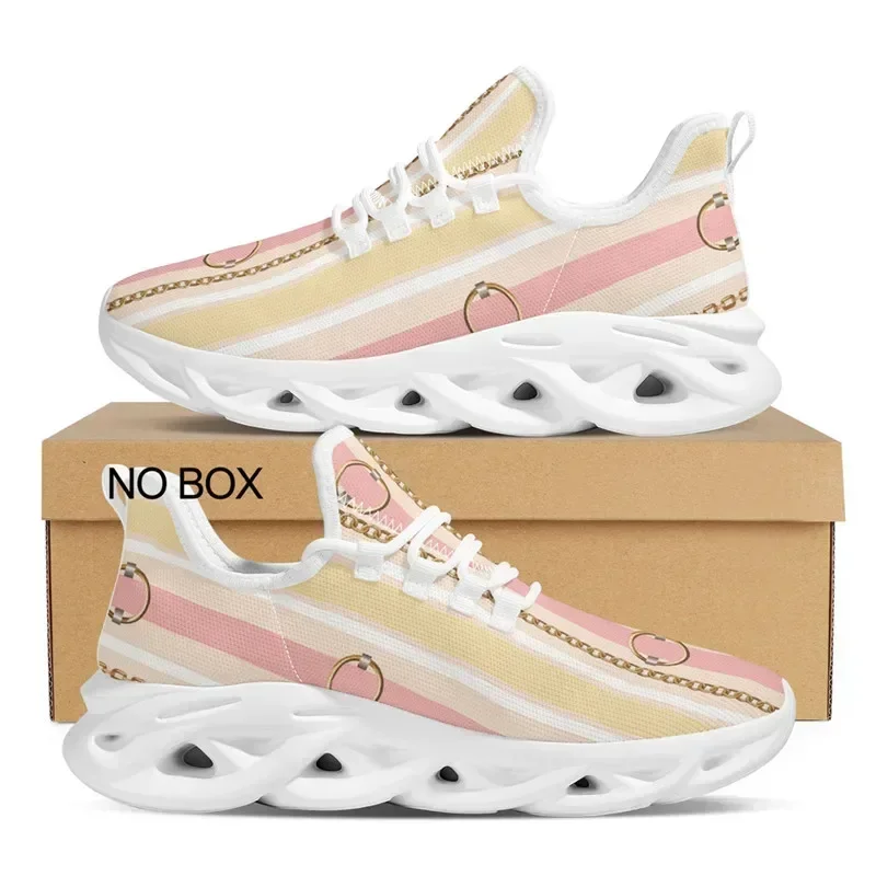 New Shoes For Women Elegant Golden Chain Luxury Designer Light Color Couple Running School Club Flat 2022 Dropship