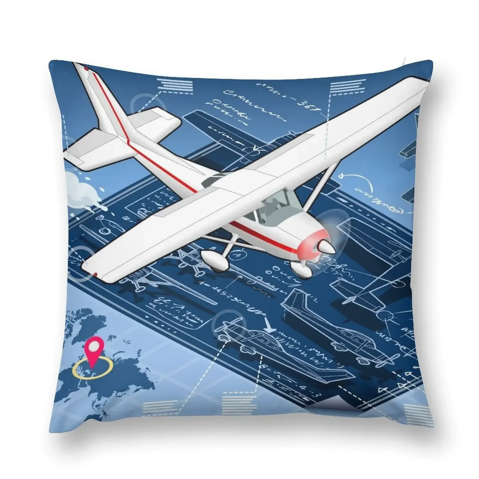 

Airplane Blue Print Throw Pillow christmas ornaments 2025 luxury throw pillow covers Covers For Sofas luxury decor pillow