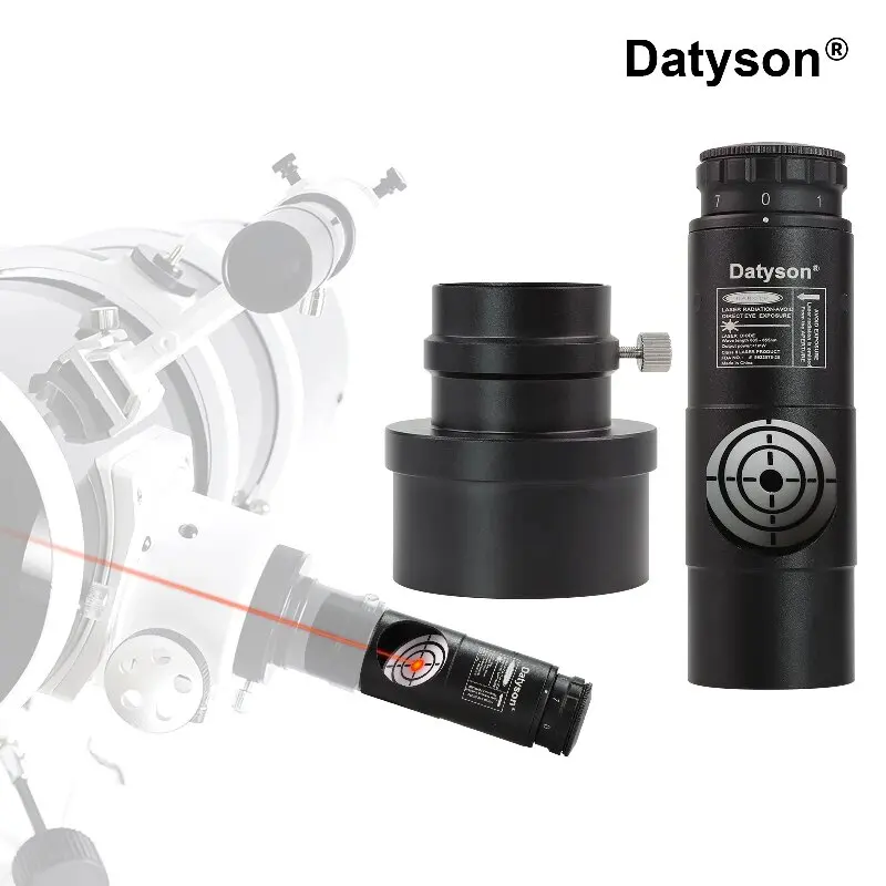 Collimateur laser Datyson, adapté aux télescopes Newtonian/Schmidt-Cassegrain, alignement du collimateur laser du télescope 1,25 pouces, 7 niveaux de luminosité, avec adaptateurs de 2 pouces,