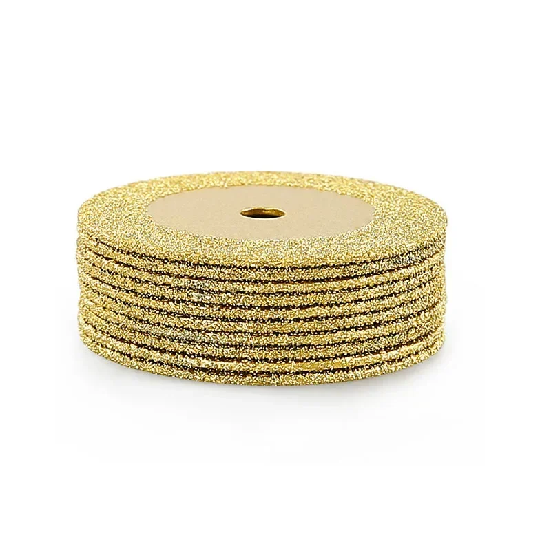 40mm Mini Diamond Brazed Cutting Disc Small Circular Saw Blade Grinding Wheel Rotary Abrasive Disc Dremel Tool with Connect Rod