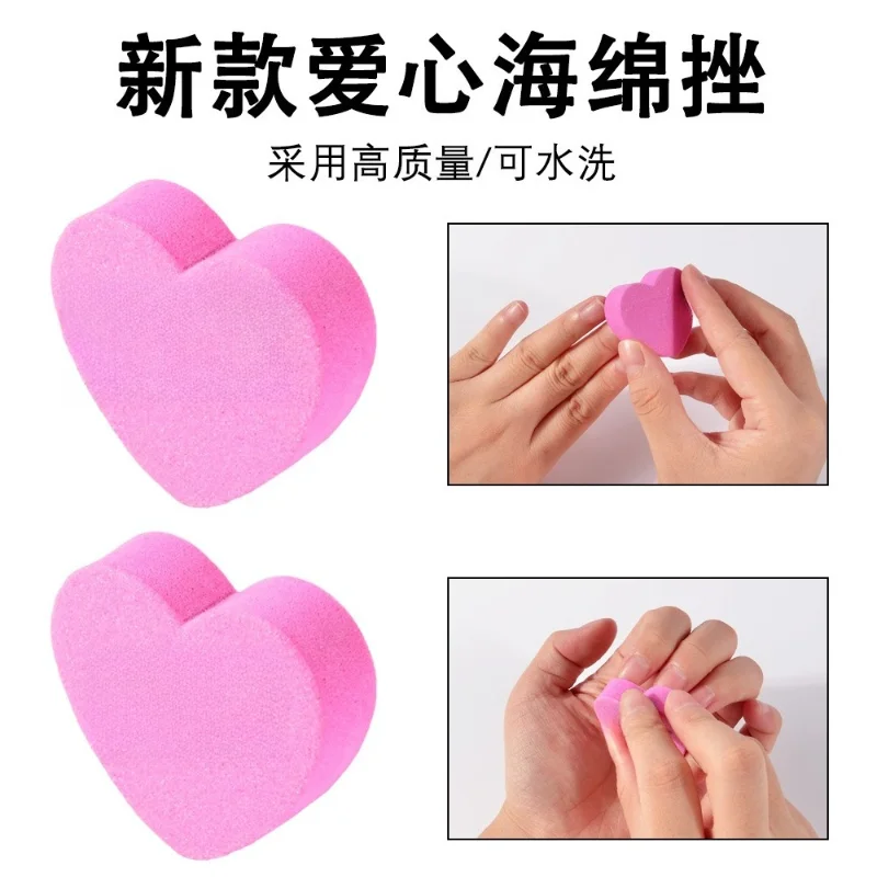 10 шт., розовая мини-двусторонняя пилочка для ногтей Love, губка-буфер, моющаяся многоразовая полировка и полировка, аксессуары для инструментов для ногтей