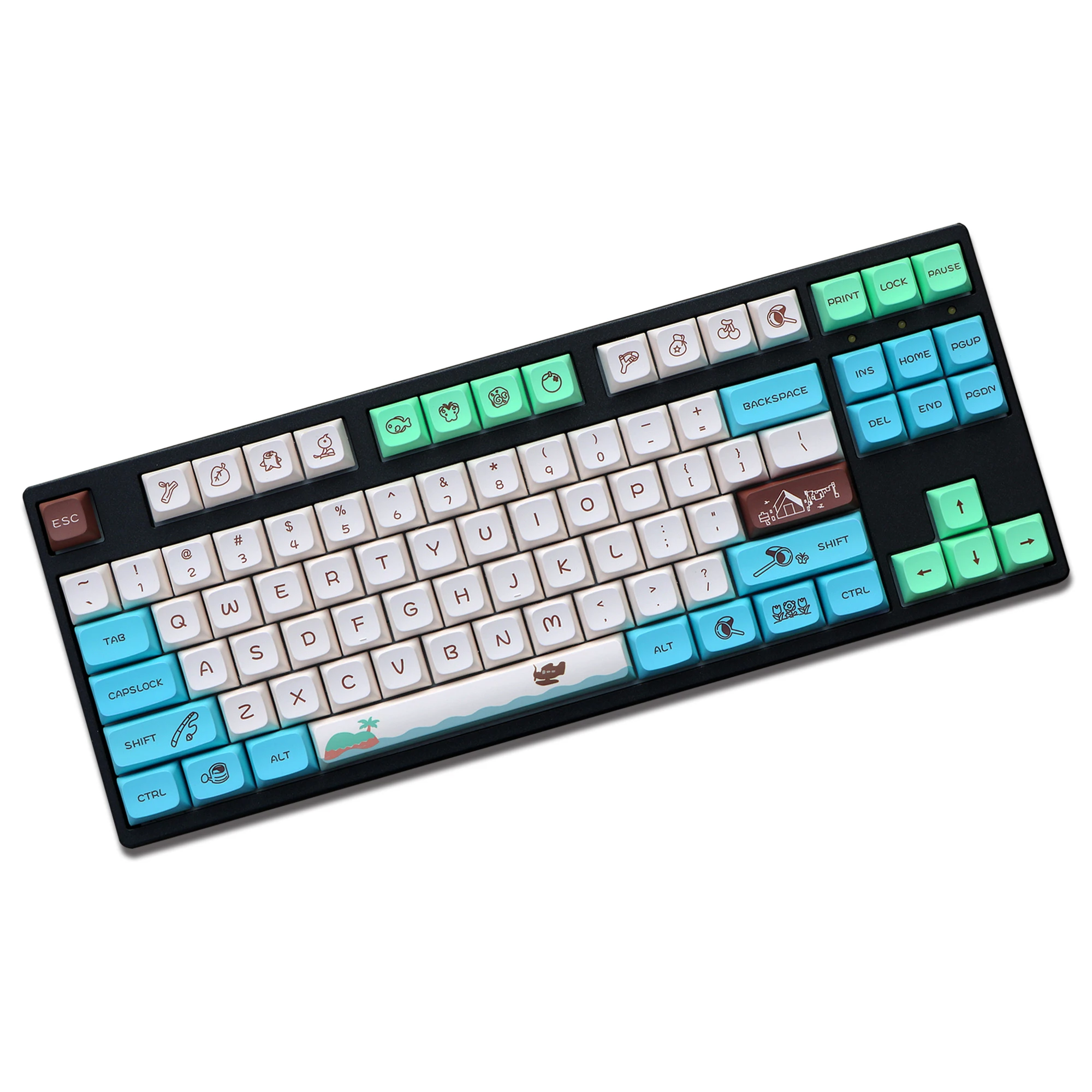 147 Keys Animal Forest Theme Keycaps XDA Profile PBT Dye Sub Top Print Keycap for 61/84/87/104/108 MX Mechanical Keyboards