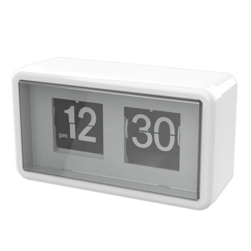 Retro Digital Flip Desk Clock Mute Time Display Auto Page Turning Table Clock With Calendar