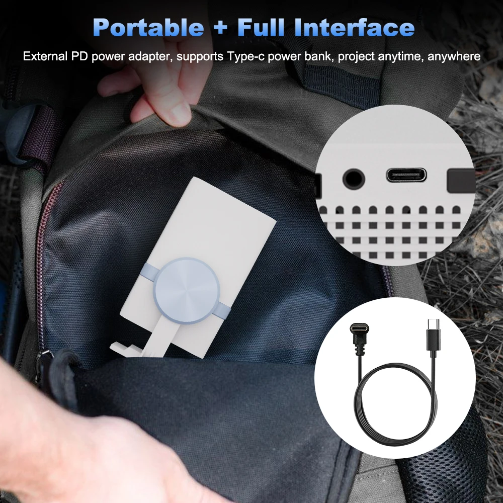 DESS 2025 novo projetor portátil Android 13 HD projetor de qualidade duplo WiFi6 mini projetor de home theater pode ser girado 180 °   Tipo