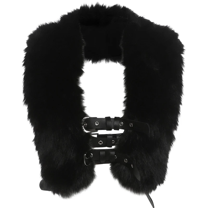 Weird Puss Sexy Furs Tanktop Damen Herbstmode Metallschnallengürtel Rückenfreies Neckholder-Top Y2K Trend Midnight Street Club Weste – Detail 2