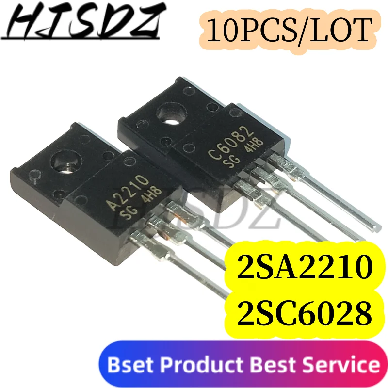 10PCS 2SA2222 2SC6144 TO-22F 5pairs (5pcs A2222+5Ppcs C6144)  (2SA1837+2SC4793)   (2SA1930+2SC5171)  (2SA2210+2SC6082)