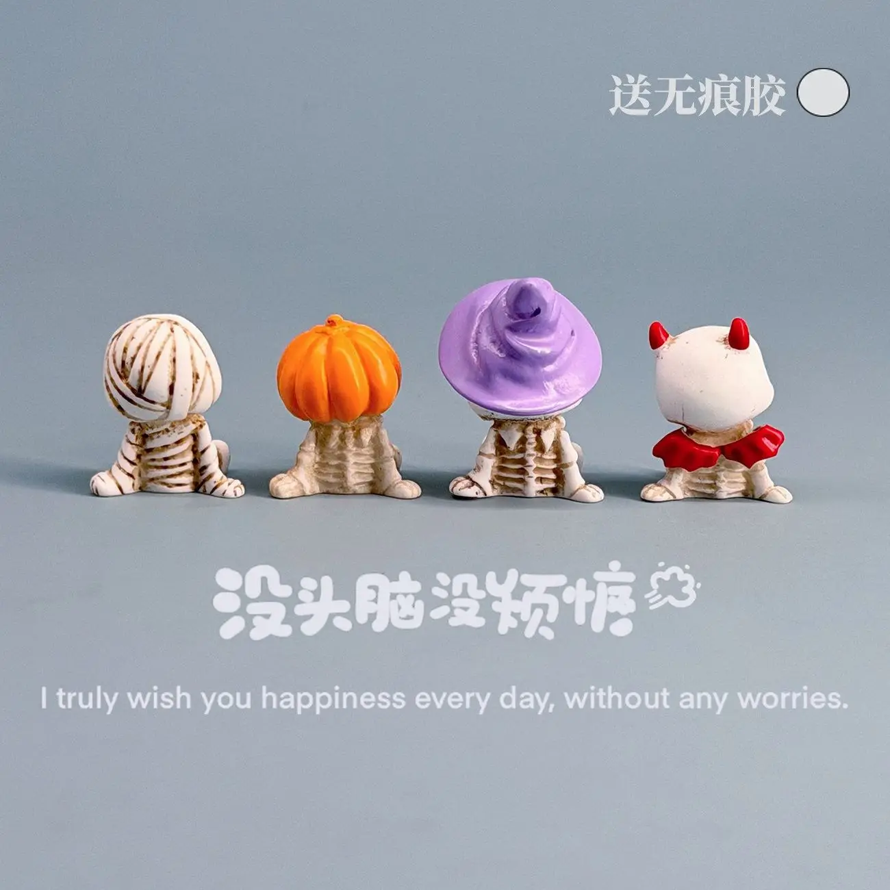 Mini Skeleton Mummy Figurine, Funny Desktop & Car Monitor Decor, Unique Stress Relief Ornament