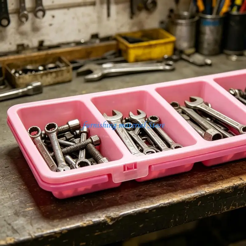 Y5GD 4 Section Hardware Sorting Case with Translucent Lid for Screws and Bits