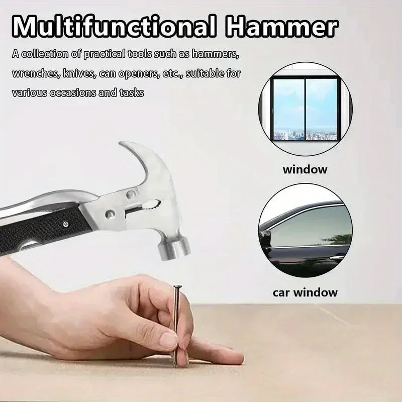 NEW Multi-functional Claw Hammer Hiking Outdoor Cool Gadgets and Survival Tools, Unique Gifts for Men and Boys