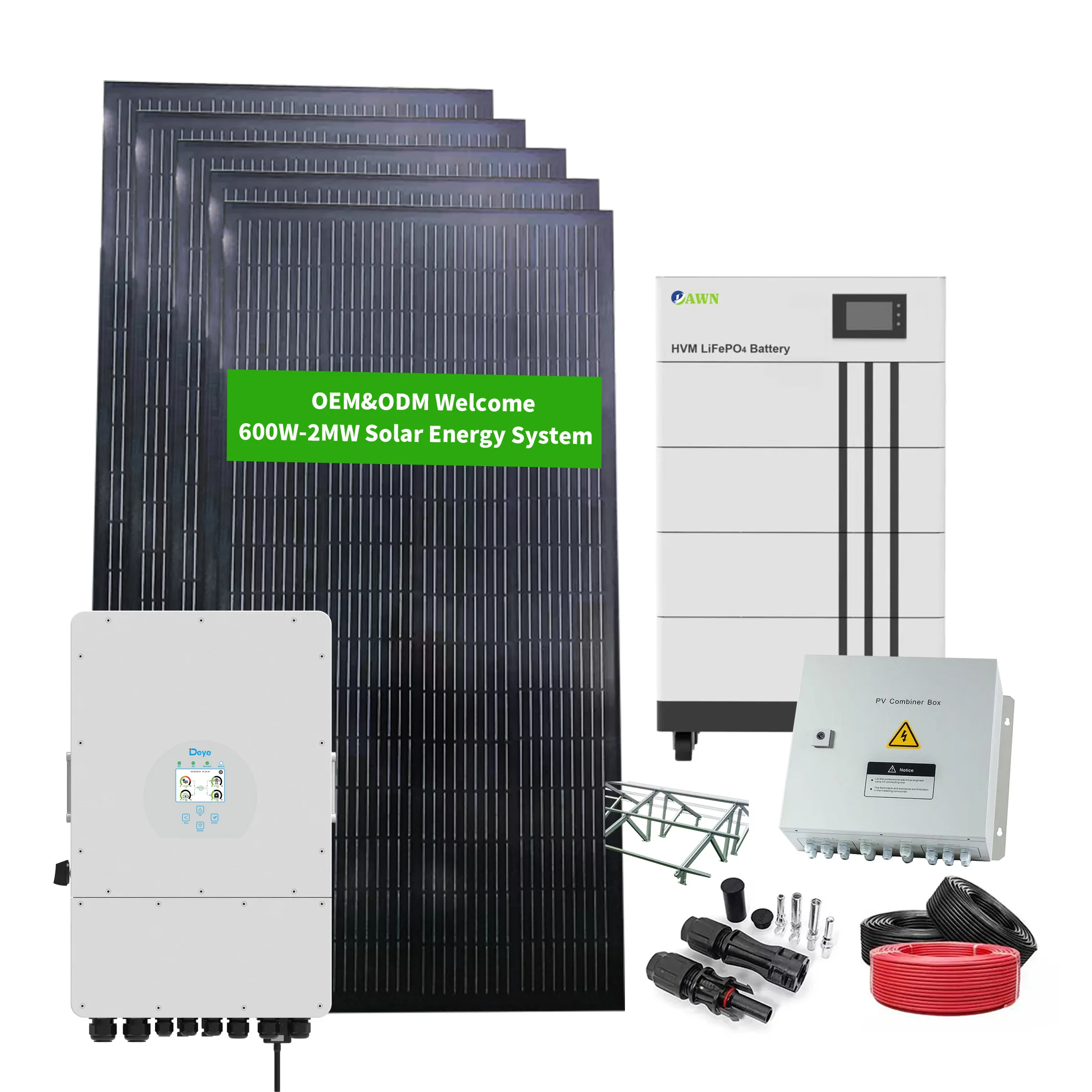 Deye Hybrid 15Kw off Grid Solar Power Panel Energy System 15kw Generator Lithium Battery Systems for Home