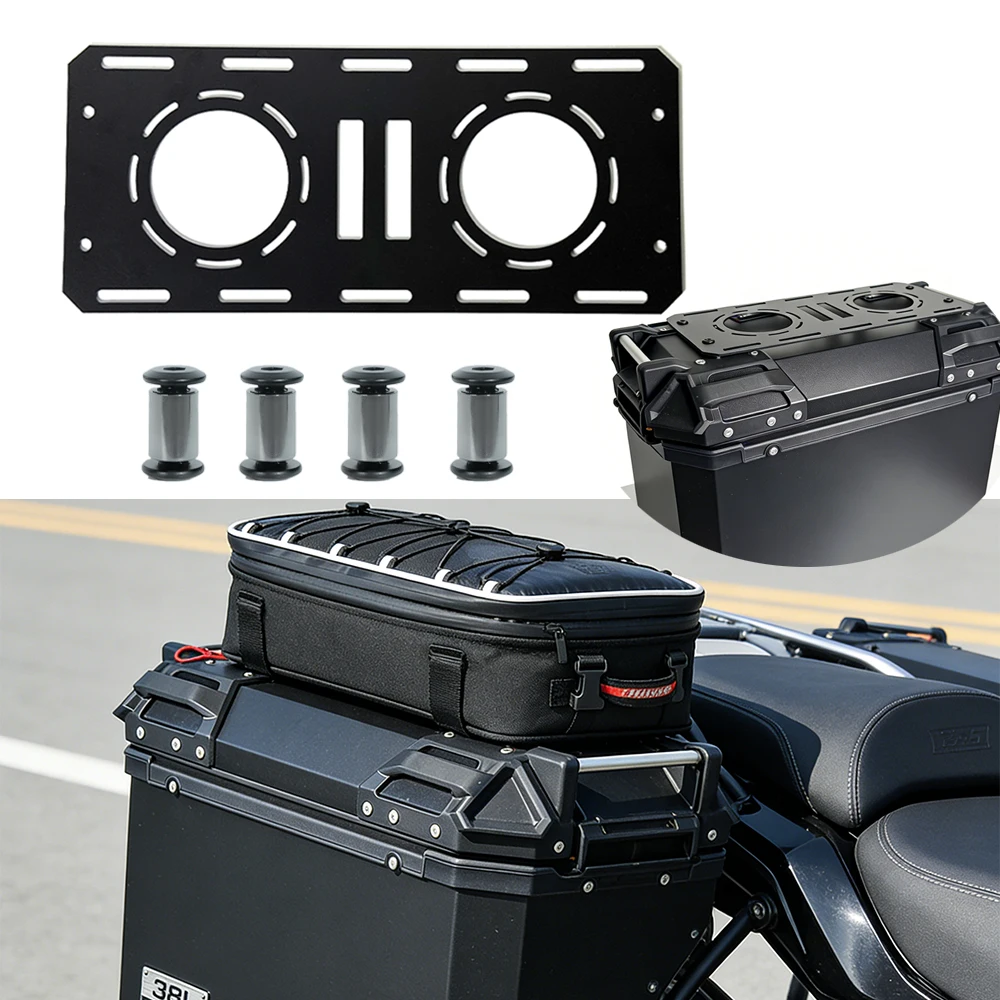 

New Motorcycle Top Case Molle Panel Quick-Mounting aluminum alloy Tactical Storage Box Universal Side Box Modular Organizer