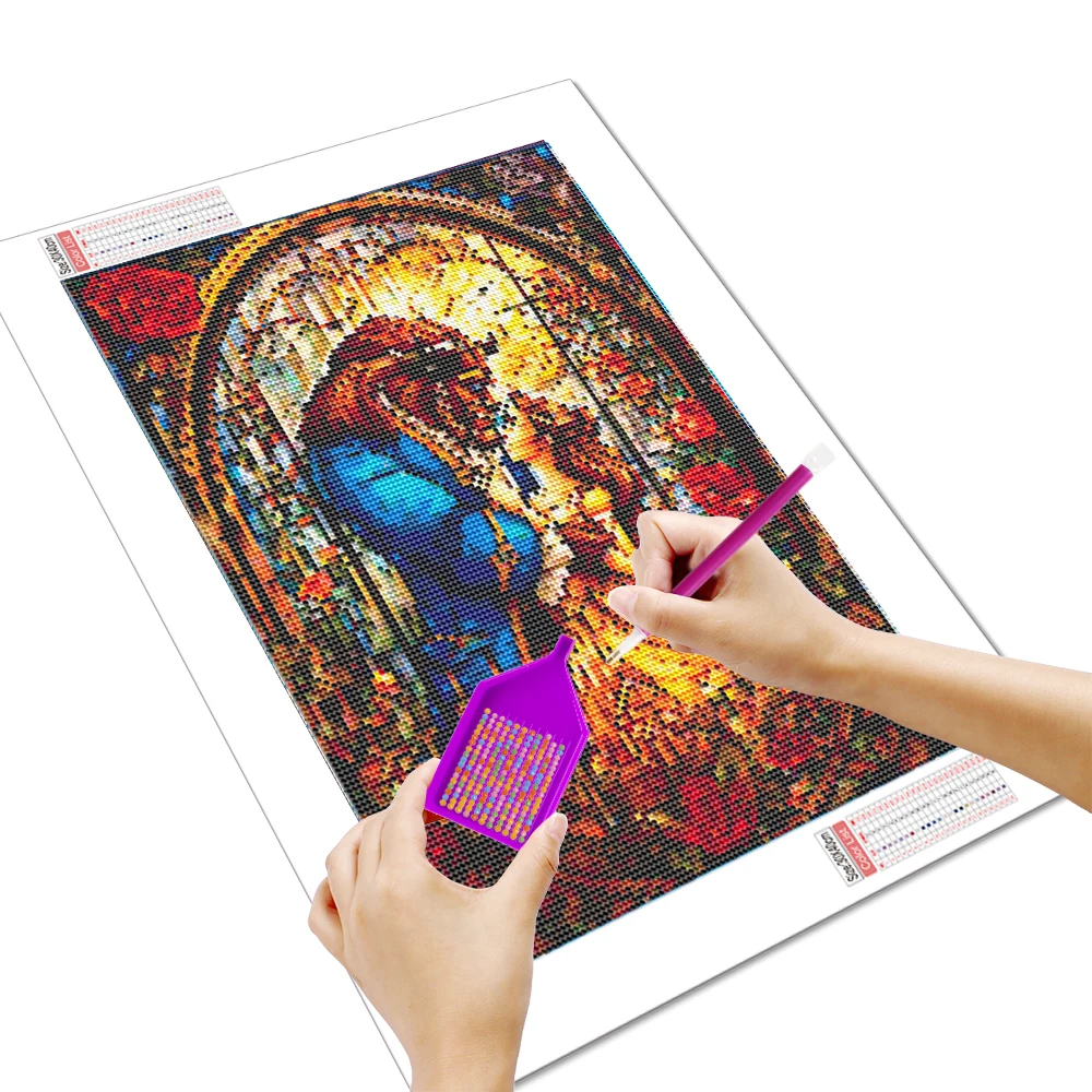 Disney Beauty And Beast Diamond Painting Princess Full Round Drill Mosaic Handmade Home Decoration Art Kits For Kids Gift