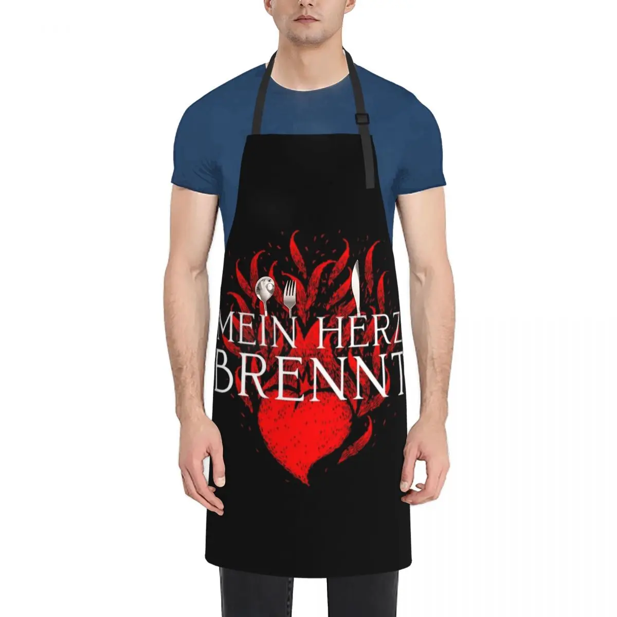 Mein Herz Brennt Apron Men'ss Women's Dresses Kitchen Novel Kitchen Accessories Apron