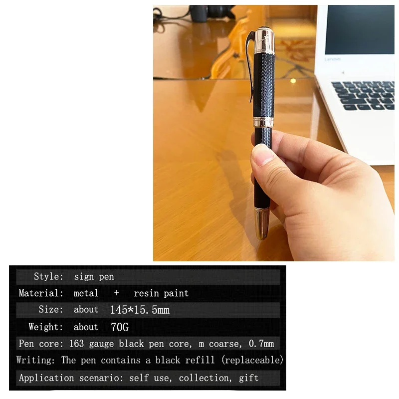 Luxury Black Classic Fountain Ball Pen, Signature Pen, School Writing Supplies, Office Stationery, 100% Brand New, 58859