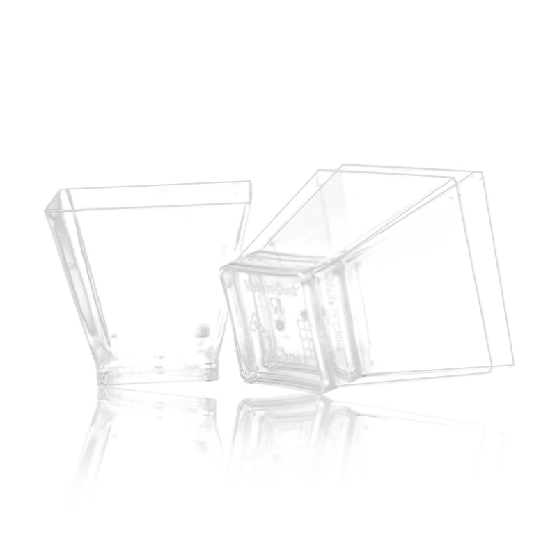 25 قطعة 60-70 مللي كوب حلوى بلاستيكي للاستعمال مرة واحدة حاوية طعام شفافة كوب كعكة الآيس كريم كوب حفل زفاف وعيد ميلاد لوازم