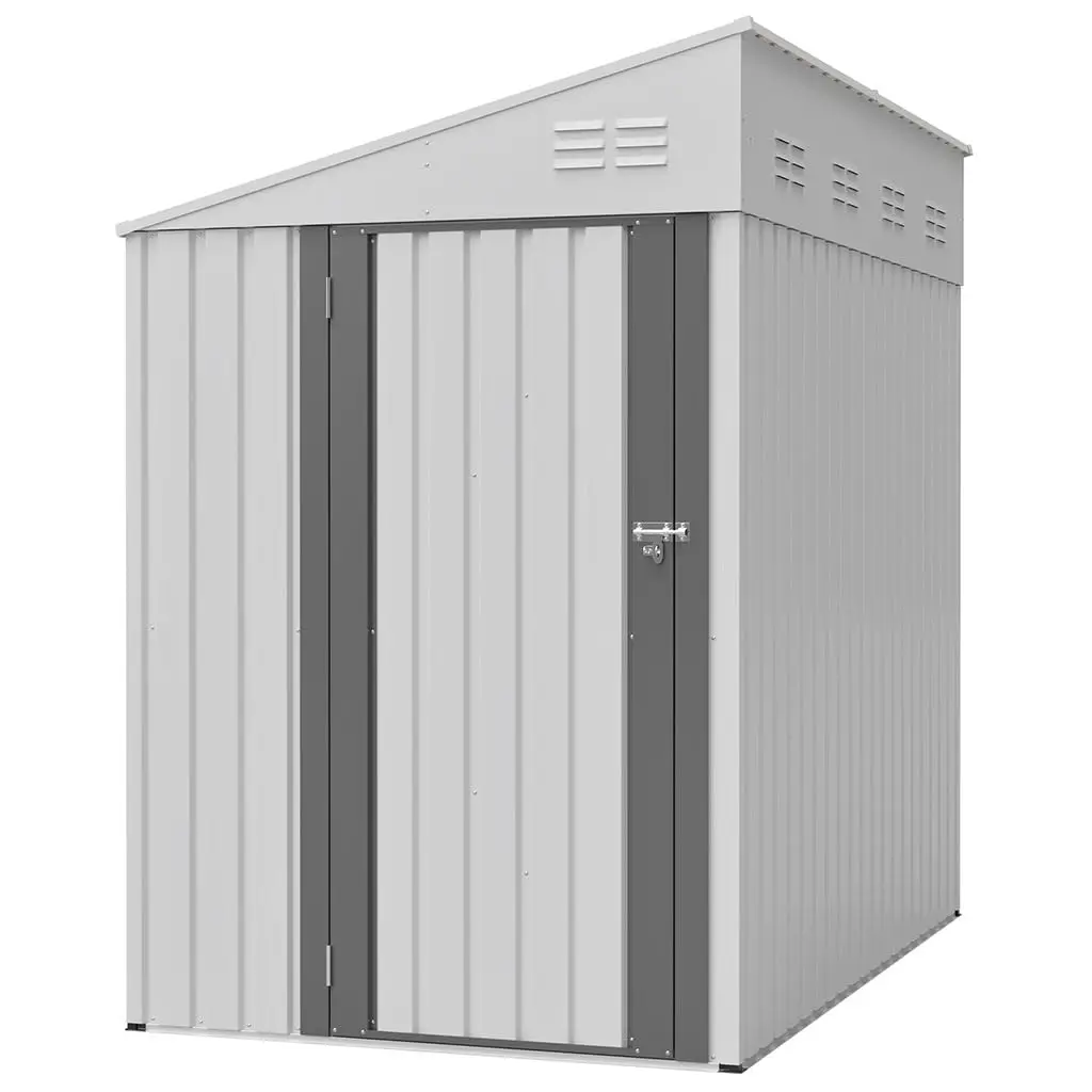 4x7 FT Metal Shed, Outdoor Garden Tool Storage with Lockable Door & Air Vents, Sloped Roof for Bike & Lawn Equipment, Customized