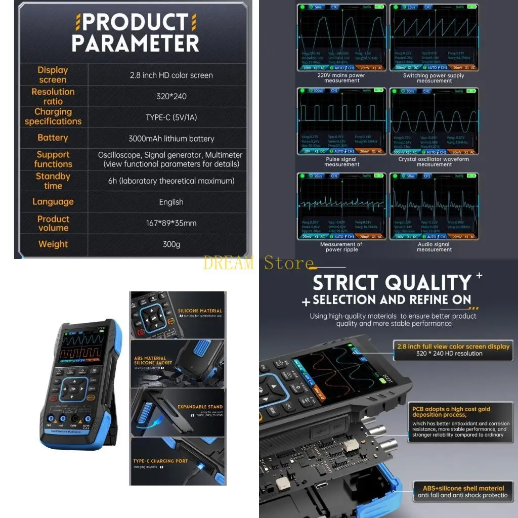 User Friendly Multimeter Digital Oscilloscope for Automotive Maintenance best sale