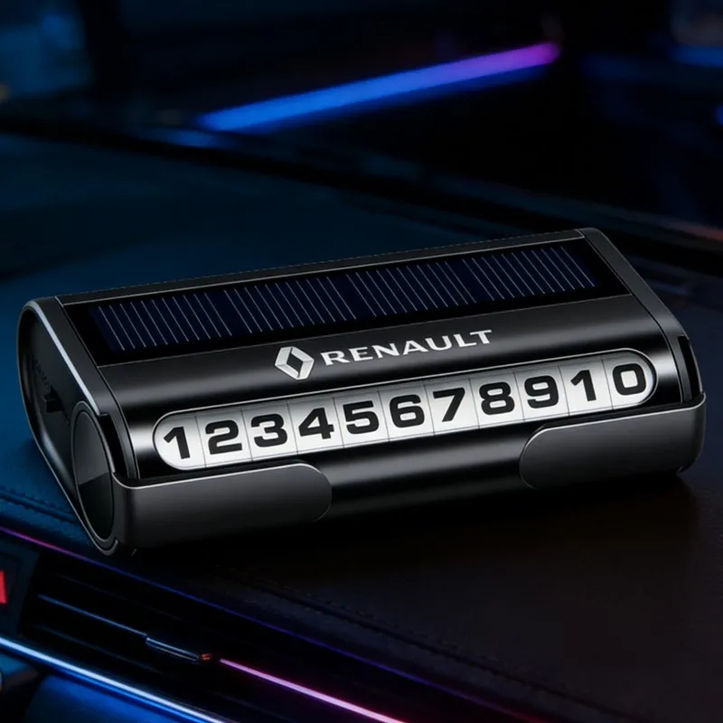 

Светящаяся табличка для парковки автомобиля с солнечной зарядкой, временная карта с номером телефона для Renault RS Megane 2 3 4