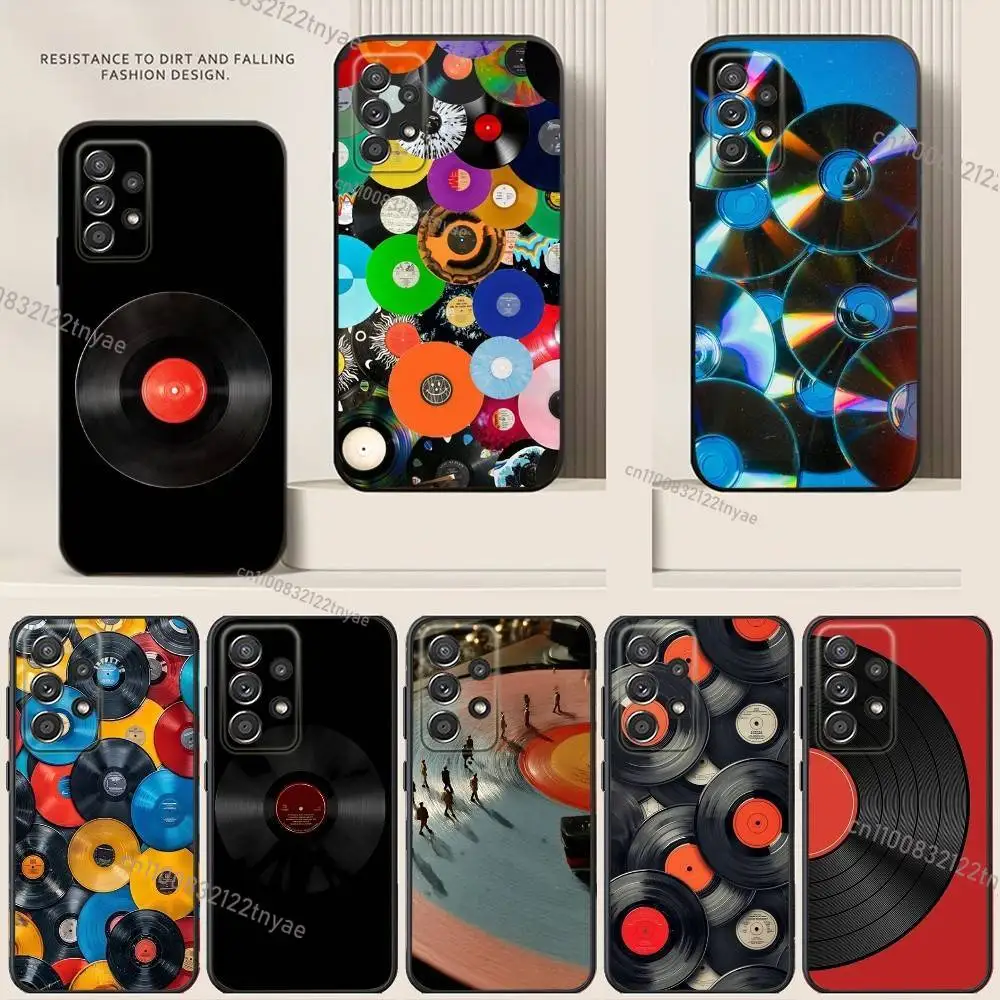 

Music CD Phone Case For Samsung S24,21,22,23,30,Ultra,20,Plus,Note,10,9,Black soft silicone case