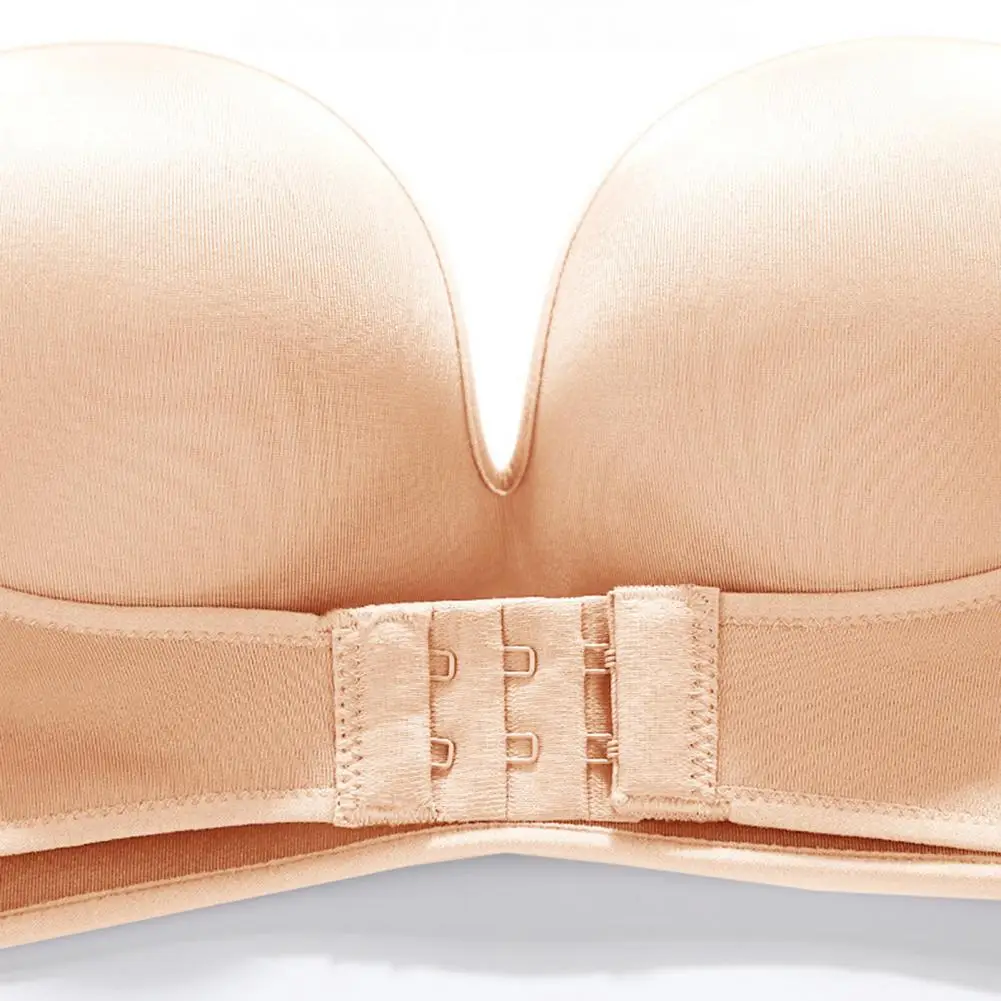 Lift Bra Anti-Slip Invisible Front Buckle Breathable Underwear Lift Up Nude Bra Push Up Cover Bra Pad Sexy Strapless For Women