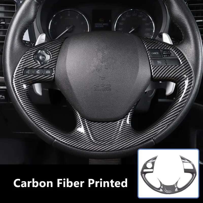 Carbon Fiber Printed Car Interior Styling Steering Wheel Panel Sticker Cover for Mitsubishi Outlander 2017 2018 2019 2020 2021