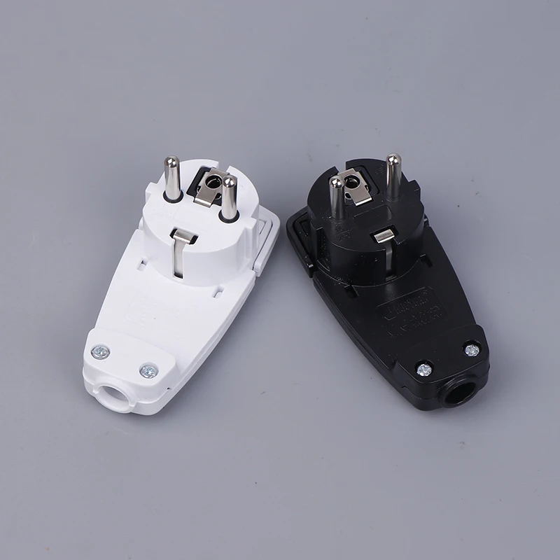 Hot Sale Extra Flat Plug 250 V (16 A) White Socket Adapter With Folding Handle & Cable Kink Protection, European Standard