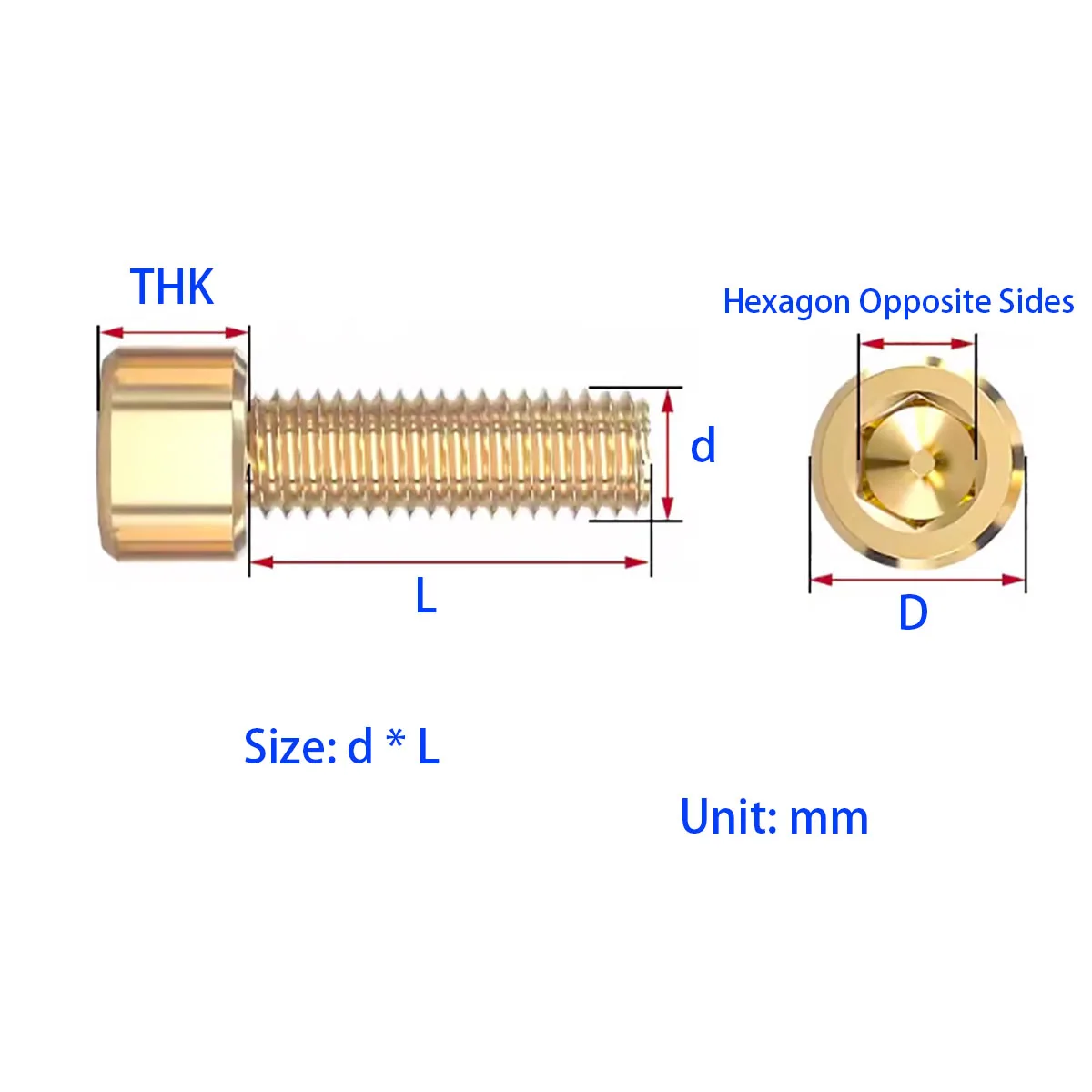 Brass Hexagon Socket Head Cap Screw, Hexagon Socket Head Bolt M2.5 M3 M5 M6 M8 M10 M12