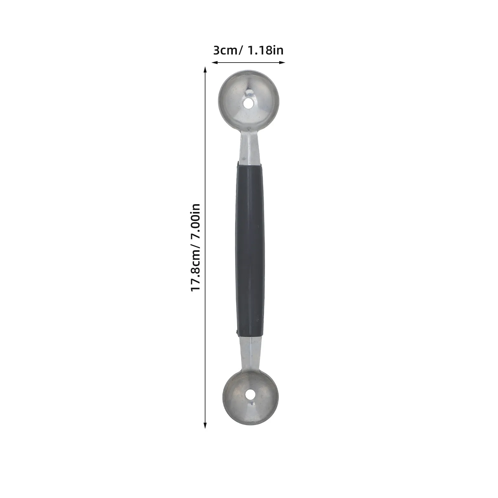 2Pcs Dual Head Stainless Steel Melon Baller Scoop Multi Functional Fruit Scooper for Watermelon Ice Cream Meatball Kitchen Tool