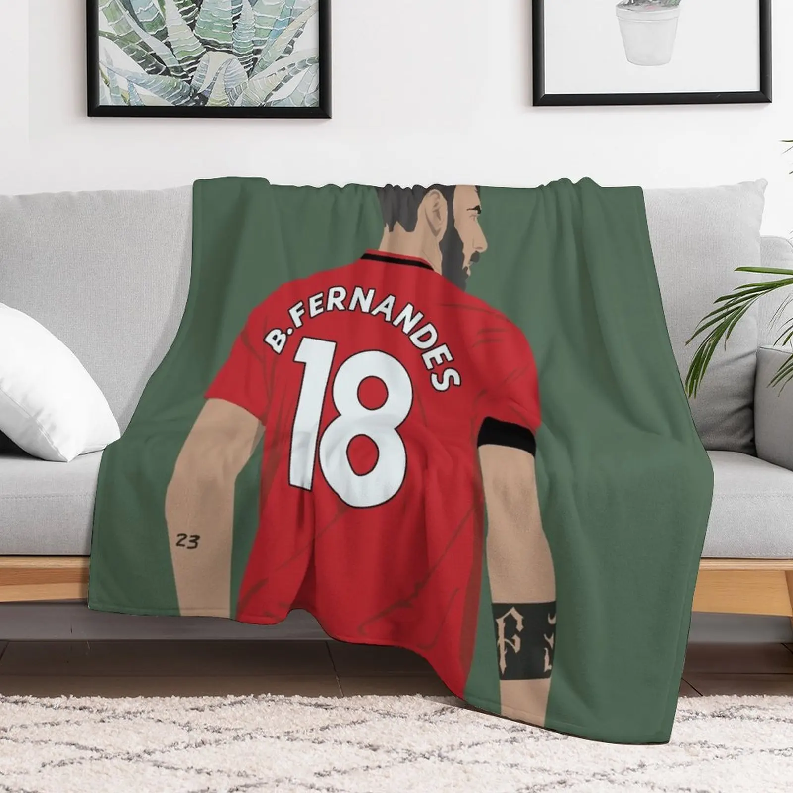 Bruno Fernandes MUFC Throw Blanket Summer Personalized Gift Blankets