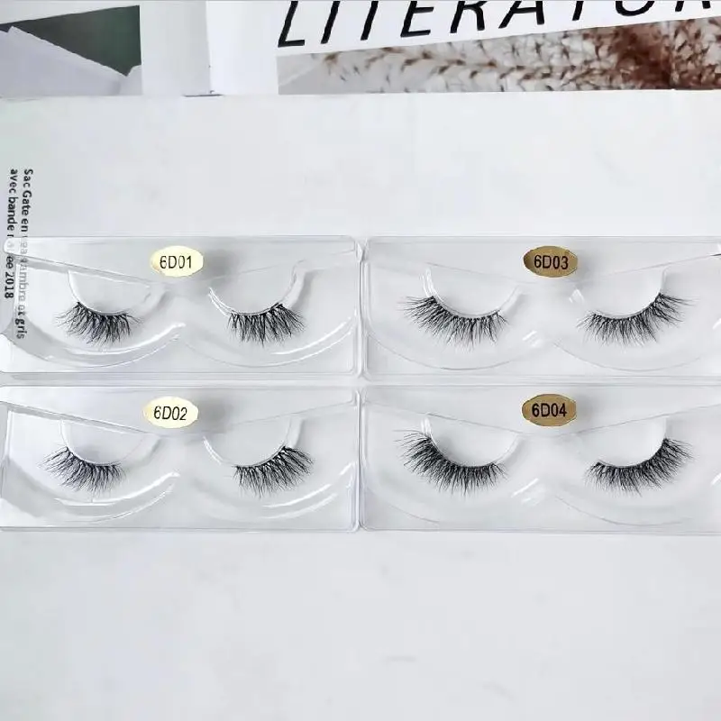 New Mink Eyelash Winged Thick Long Eyelashes Handmade Transparent Terrier Half Lashes Messy Cross Lash For Eyelash Extension