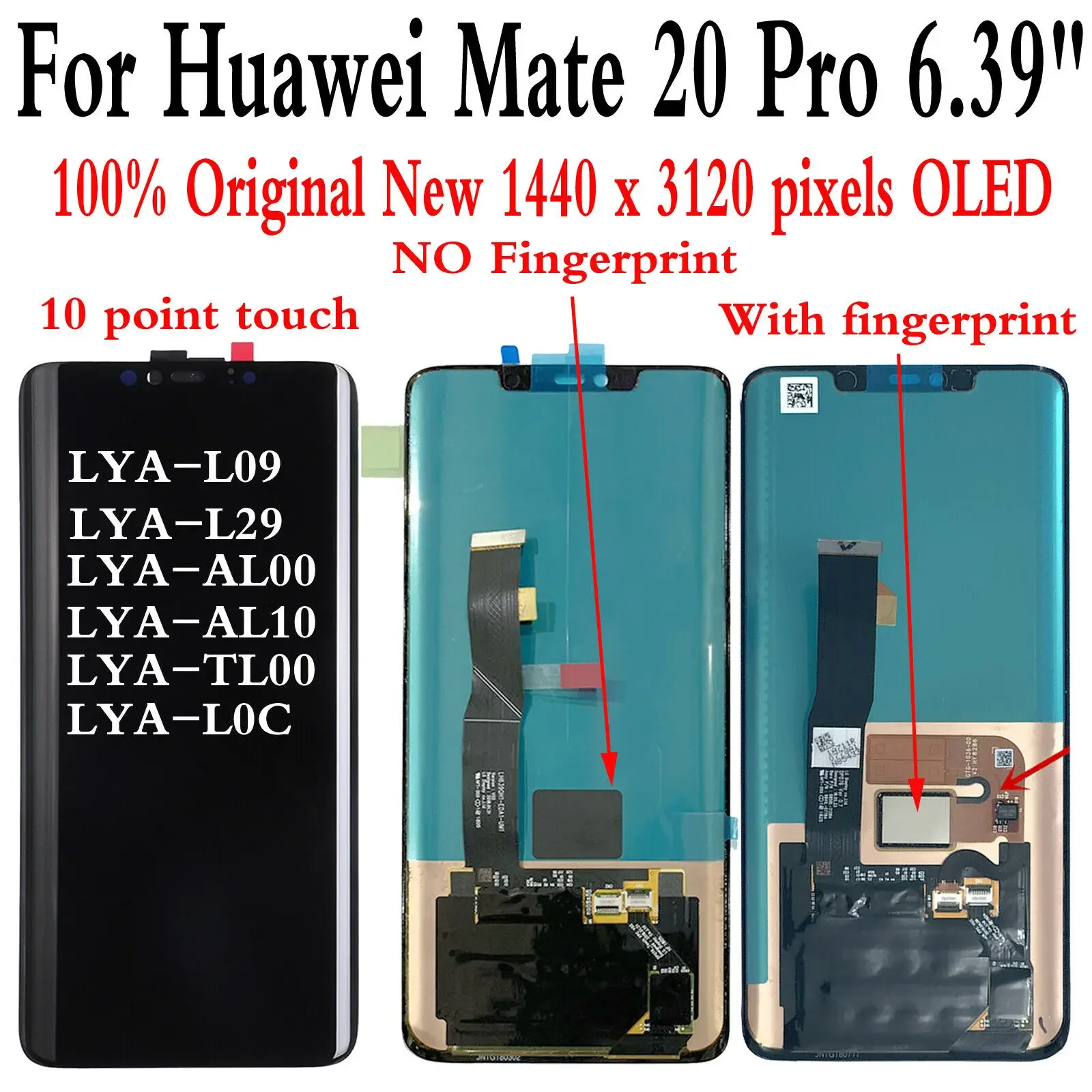 For Huawei Mate 20 Pro LYA-L09 L29 AL00 AL10 TL00 L0C LCD Display Touch Screen